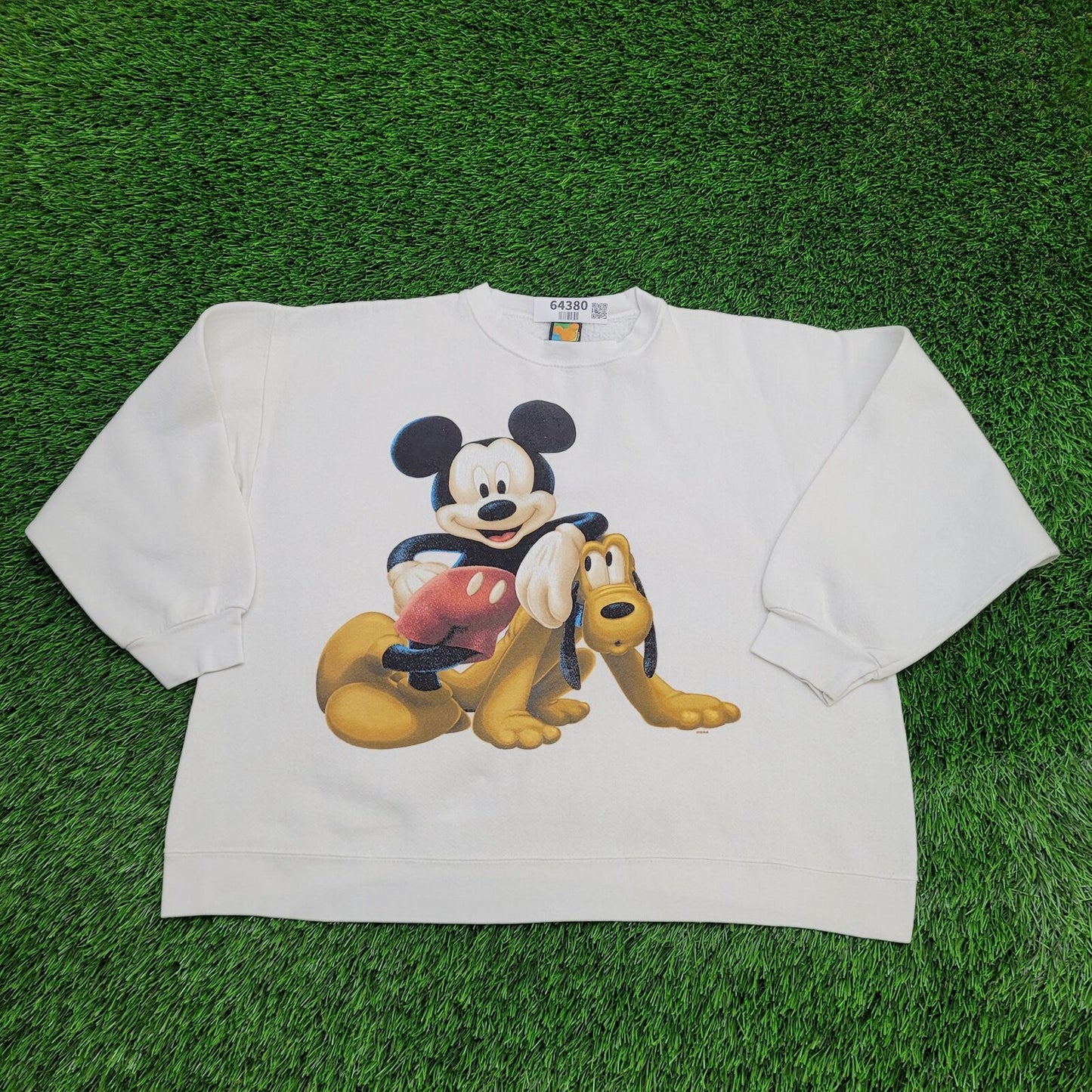 90s Disney Mickey & Goofy Sweatshirt Large 24x23 White