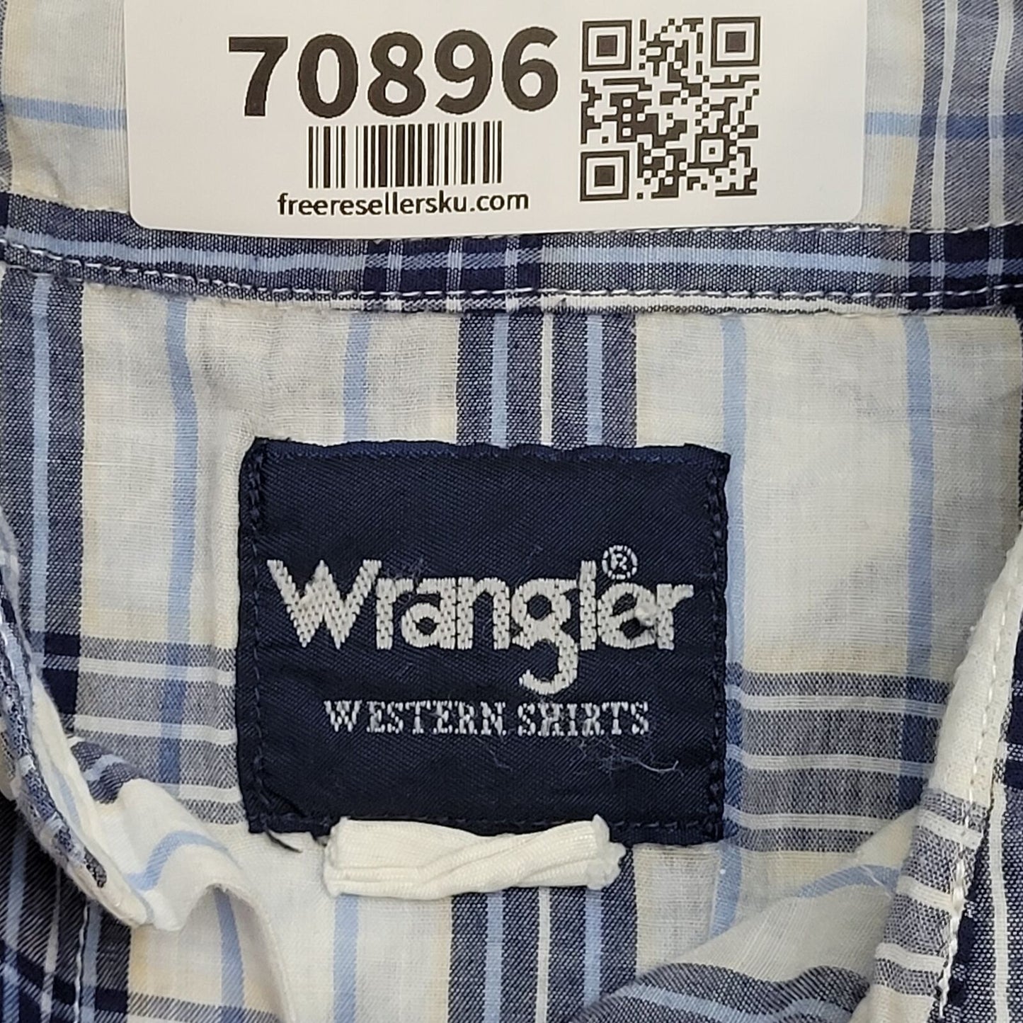 Vintage Western Wrangler Pearl-Snap Shirt Large 23x29 Plaid