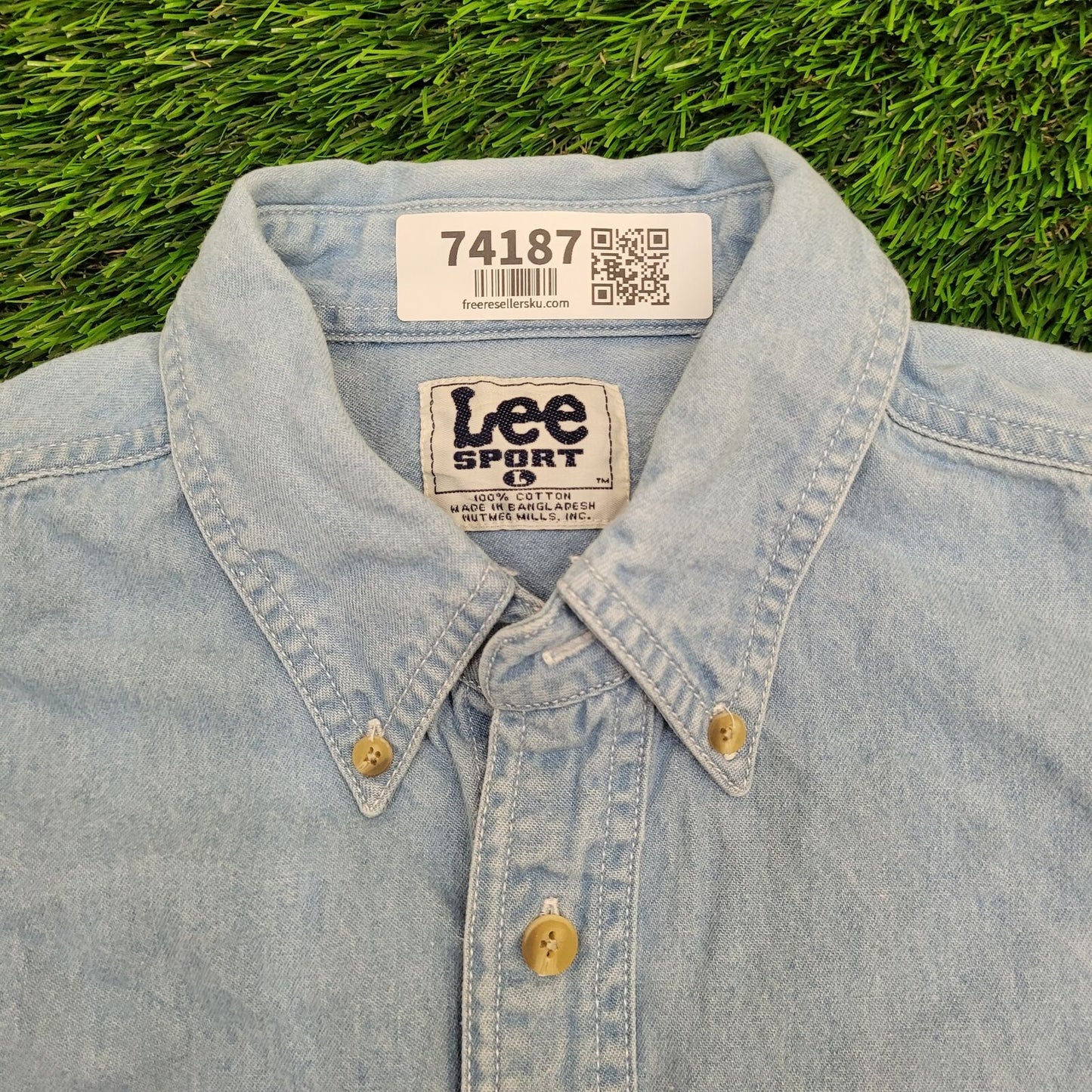 Vintage Y2K LEE Pittsburgh Button Shirt Large 25x31 Blue NFL