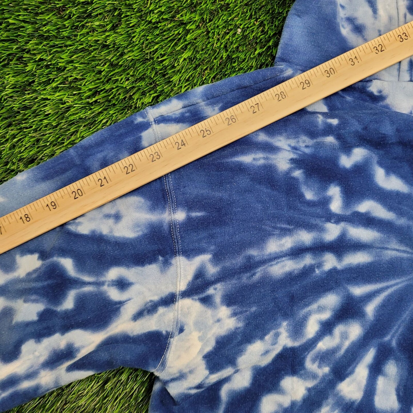 Vintage Tie-Dye Hoodie Womens Medium 19x24 Blue