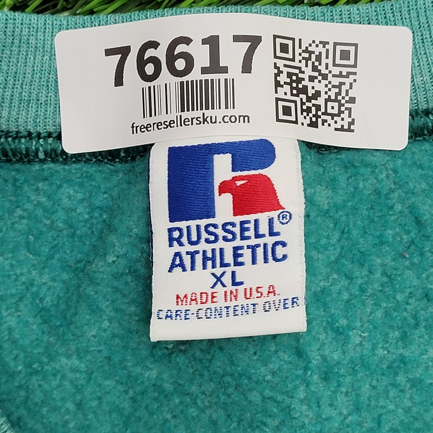 Vintage Russell-Athletic Sweatshirt Large 21x26 Two-Tone USA