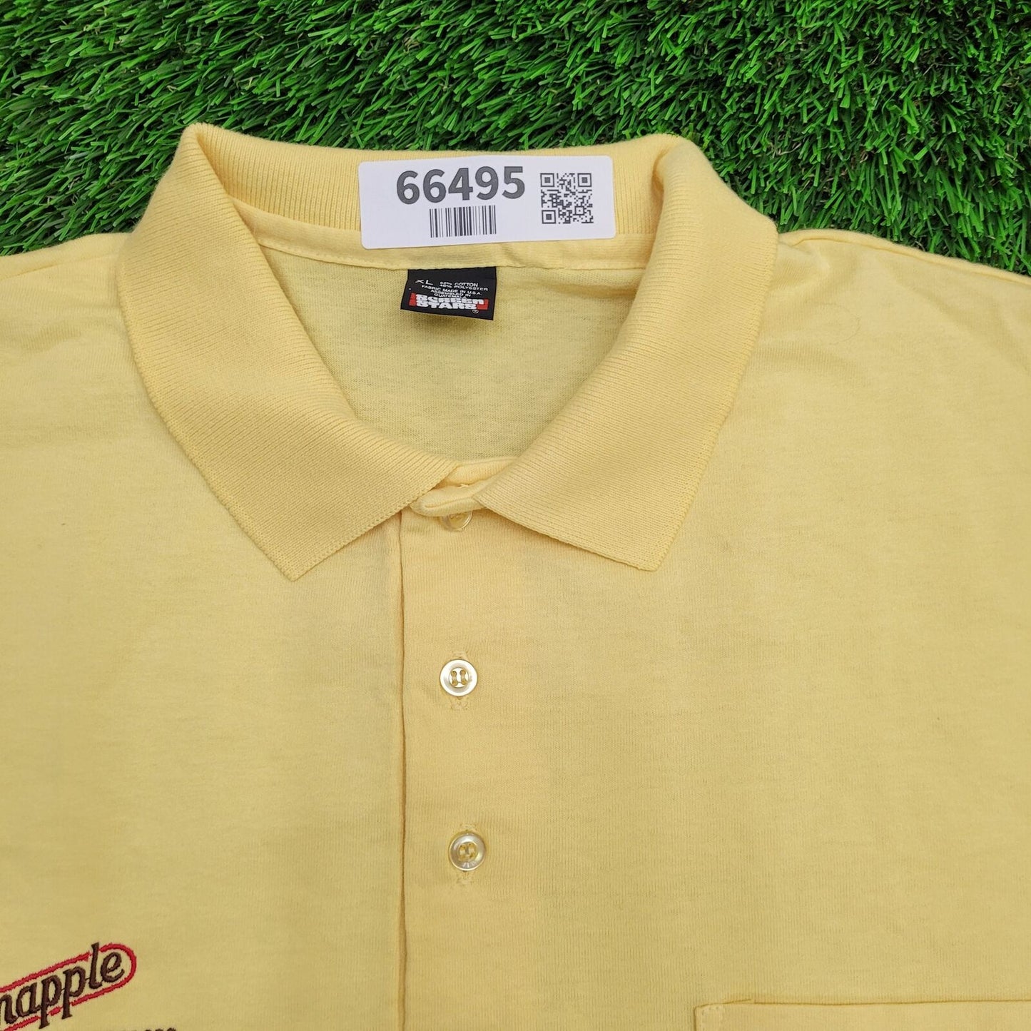 Vintage Snapple Beverage Shirt Large 22x28 Yellow