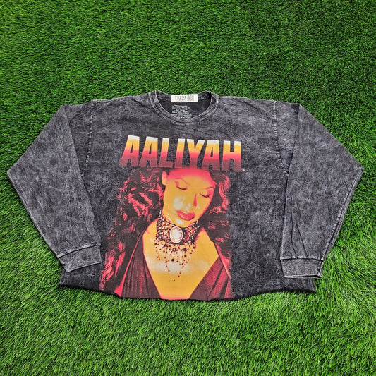 Aaliyah Iconic R&B Shirt XL 22x27 Black Gray