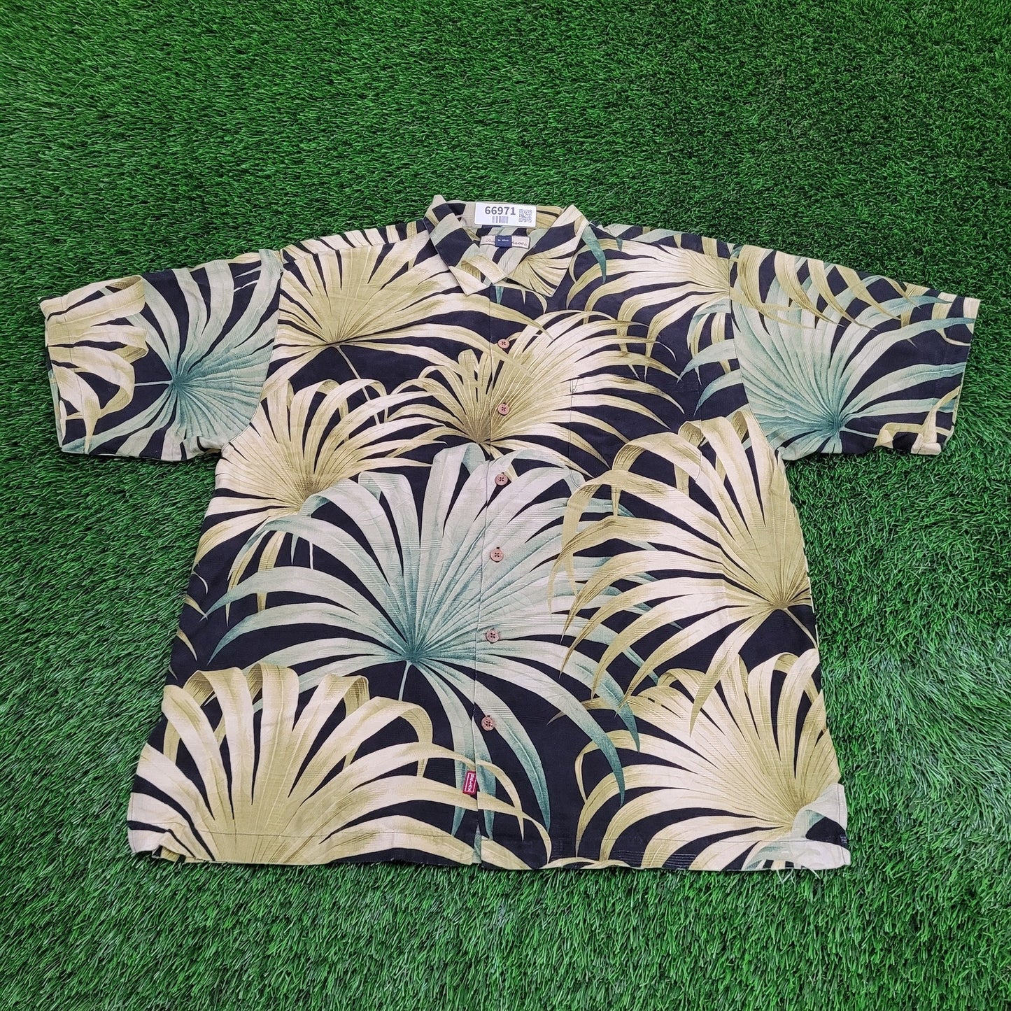 Vintage Tommy-Bahama AOP Shirt XL Green Palm-Tree