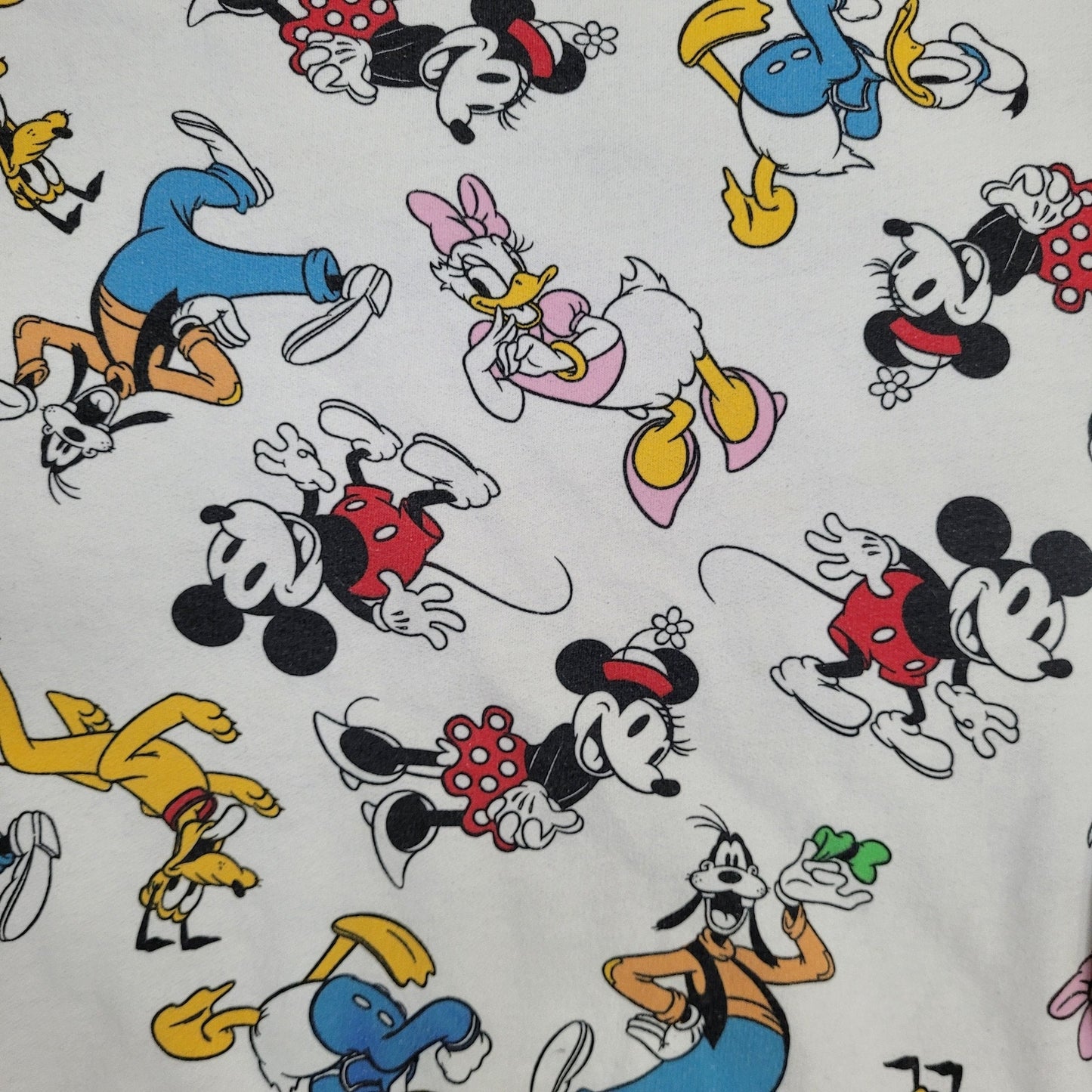 Disney Mickey AOP Sweatshirt Womens Large 21x23 White