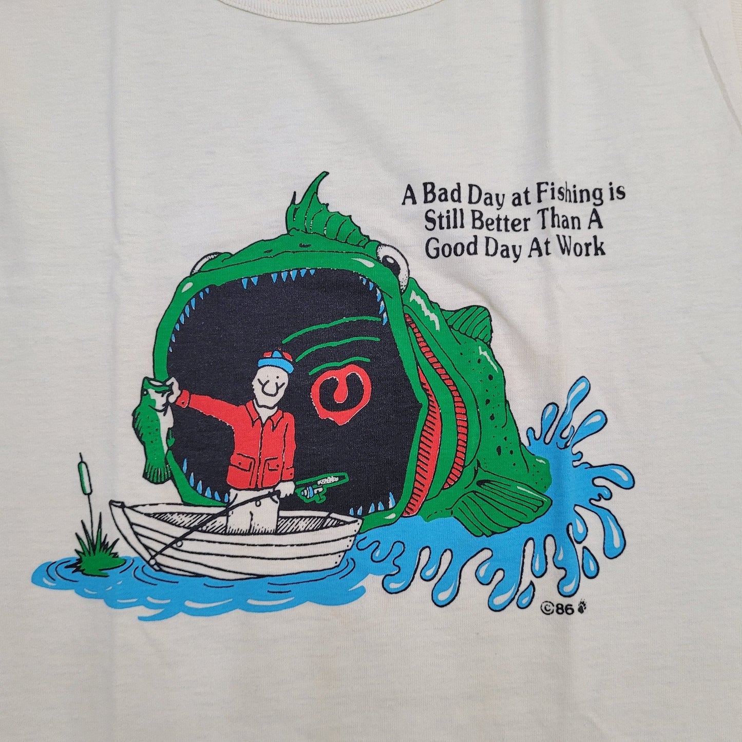 1986 Funny Fisherman Shirt S