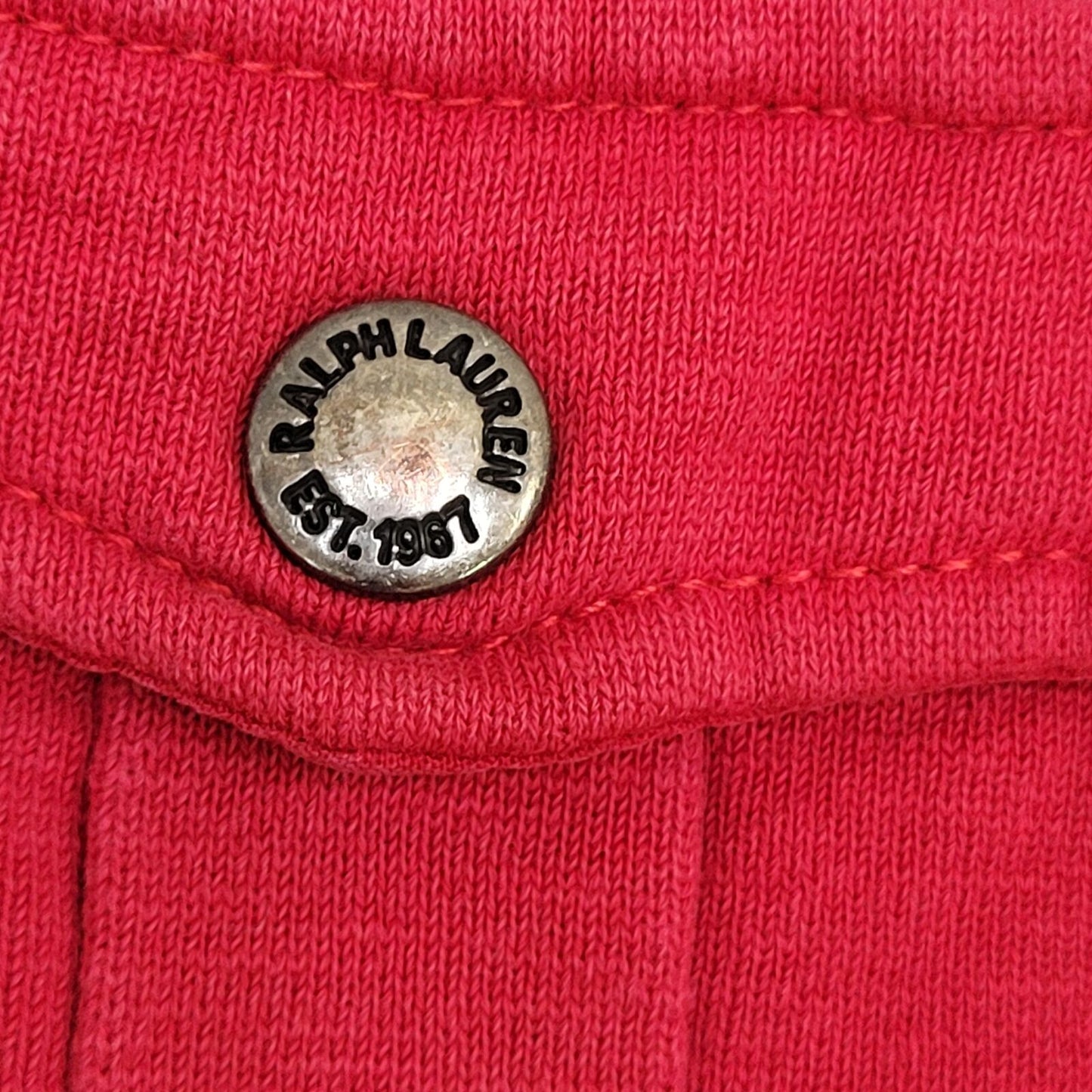 Vintage Ralph-Lauren Placket Sweater Small 18x23 Red