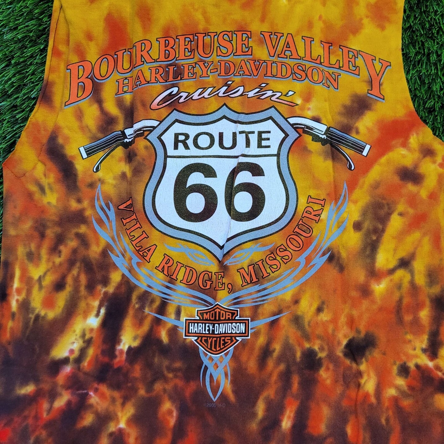 Harley Davidson Flaming Shirt Small 17x26 Orange