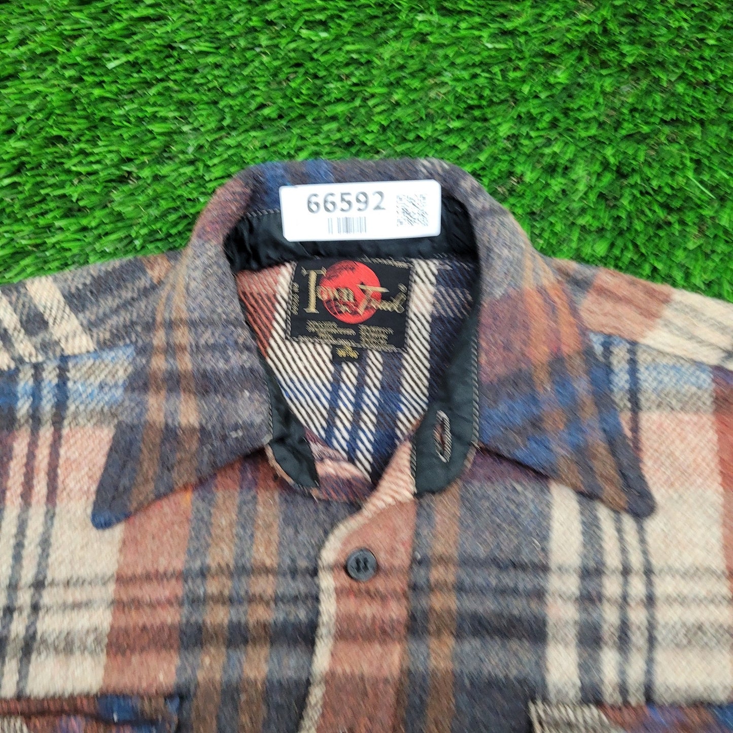 Vintage Tri-Blend Flannel Shirt Medium 21x26 Beige