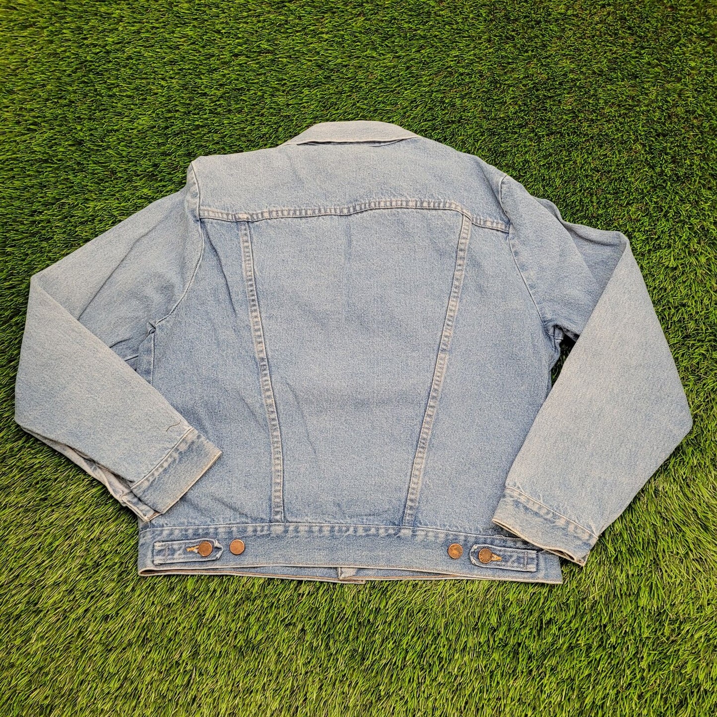 Vintage Rustler Trucker Jacket M/L 21x23 Faded Blue