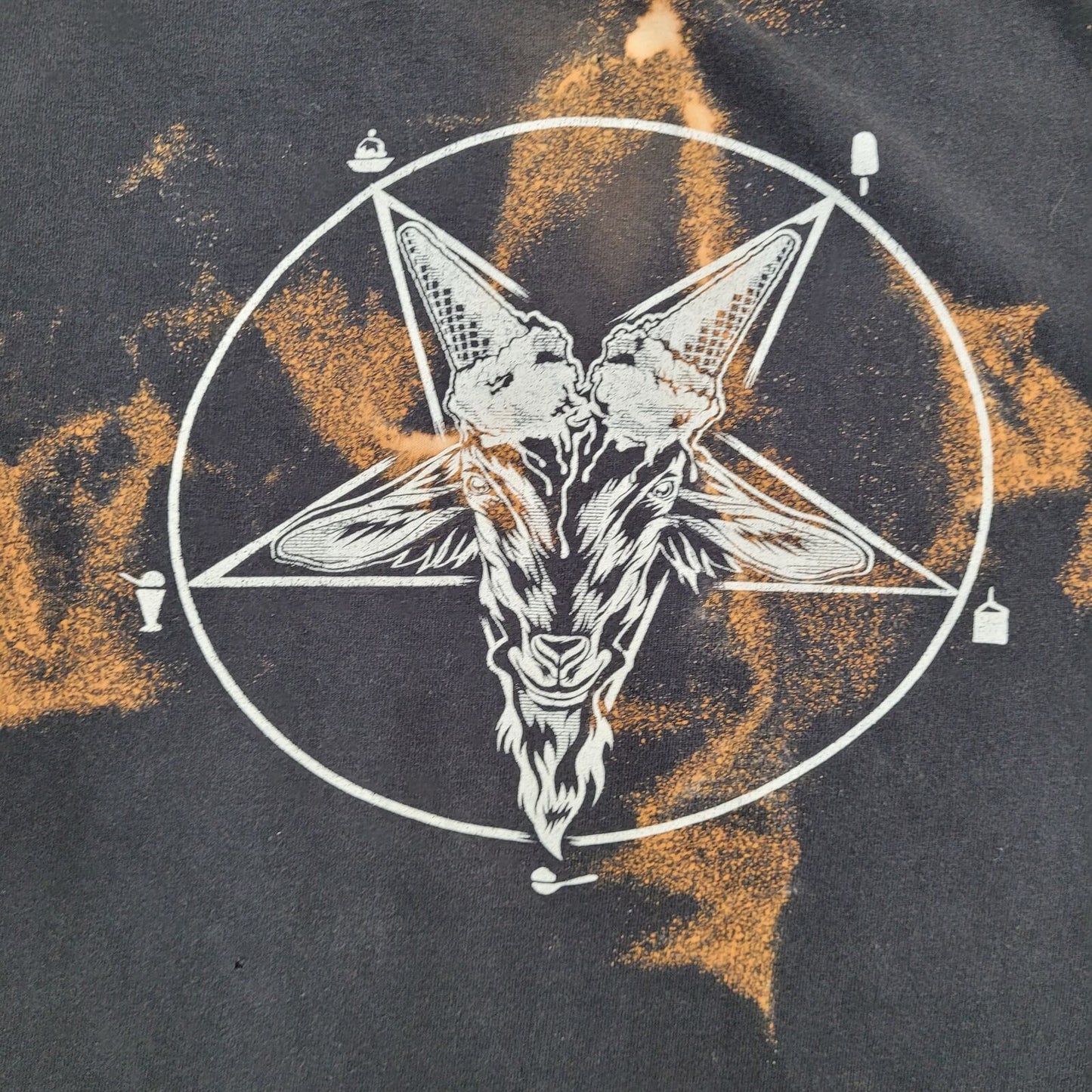 Vintage Y2K Goat Shirt XL 23x26 Bleached Black