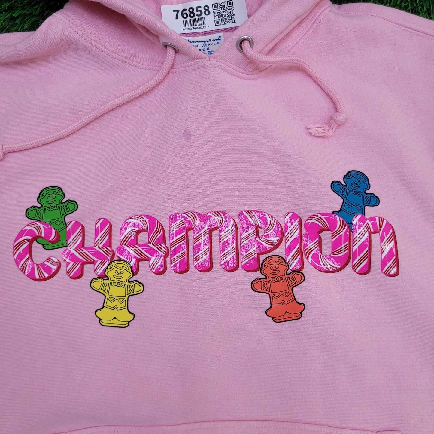 Champion x Candy-Land Hoodie Large 24x25 Pink Reverse-weave