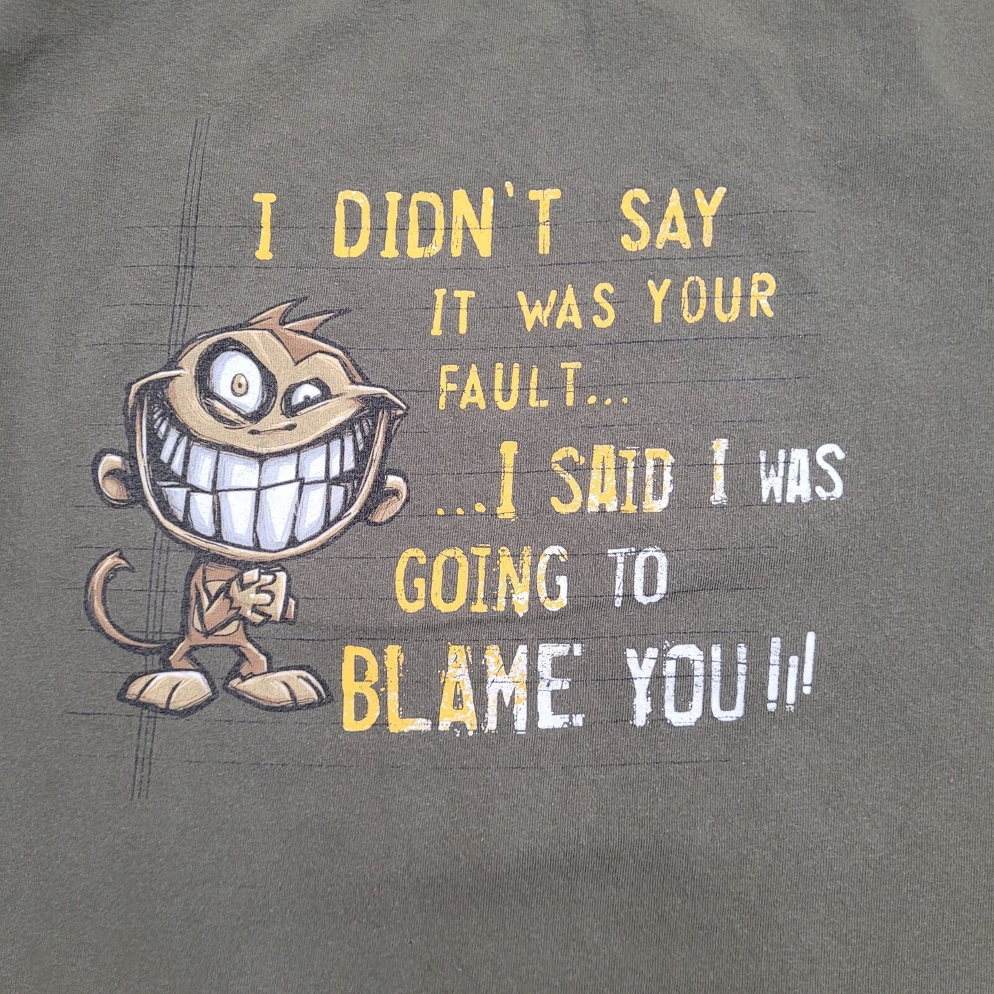 Funny Monkey Shirt XL 23x26 Adult-Humor Green