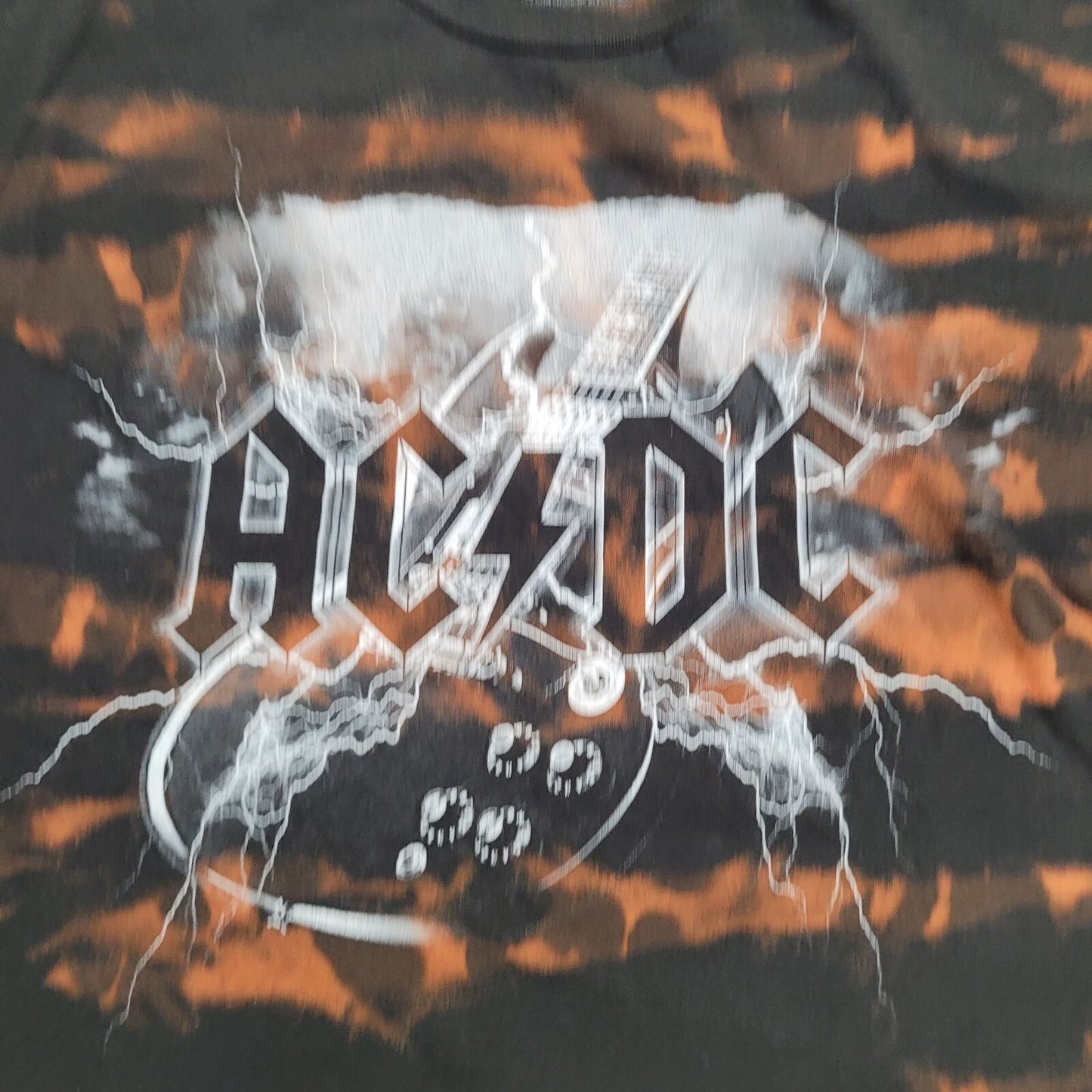 ACDC Lightning Upcycled Shirt 2XL 25x26 Black