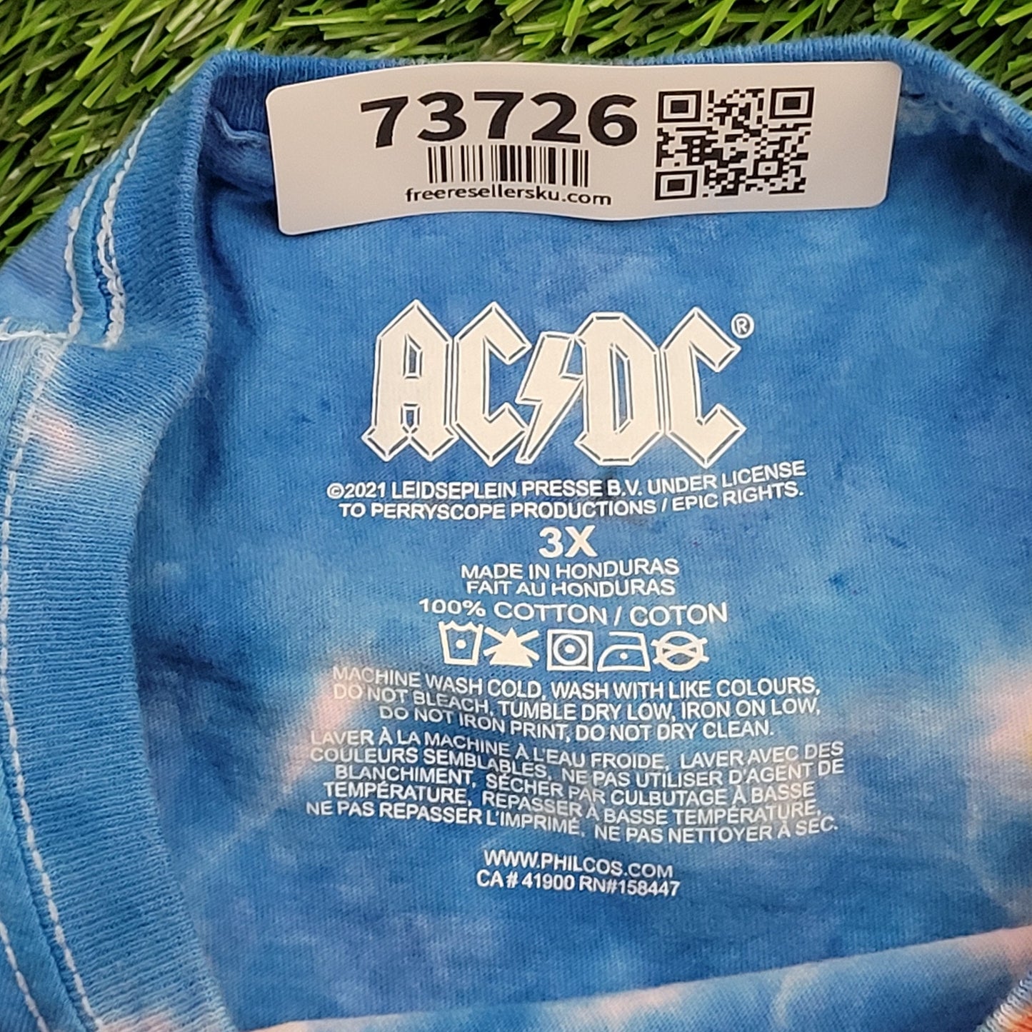 ACDC Tie-Dye Shirt Womens 2XL 24x24 Boxy