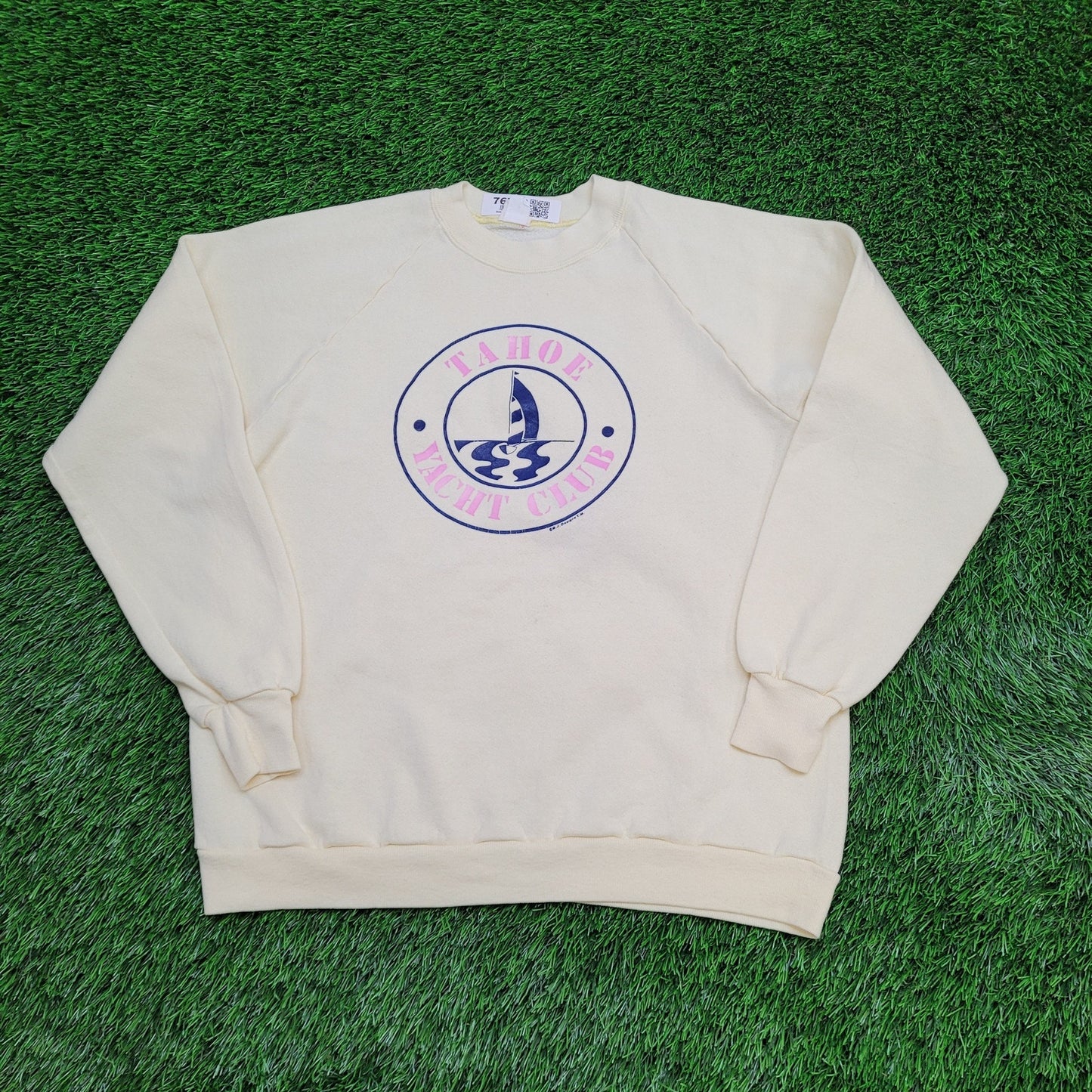 Vintage Yacht Club Sweatshirt Womens Large 21x34 Tahoe USA