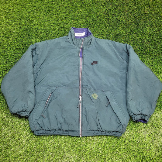 Vintage NIKE Swoosh Windbreaker Jacket Medium 26x26 Green