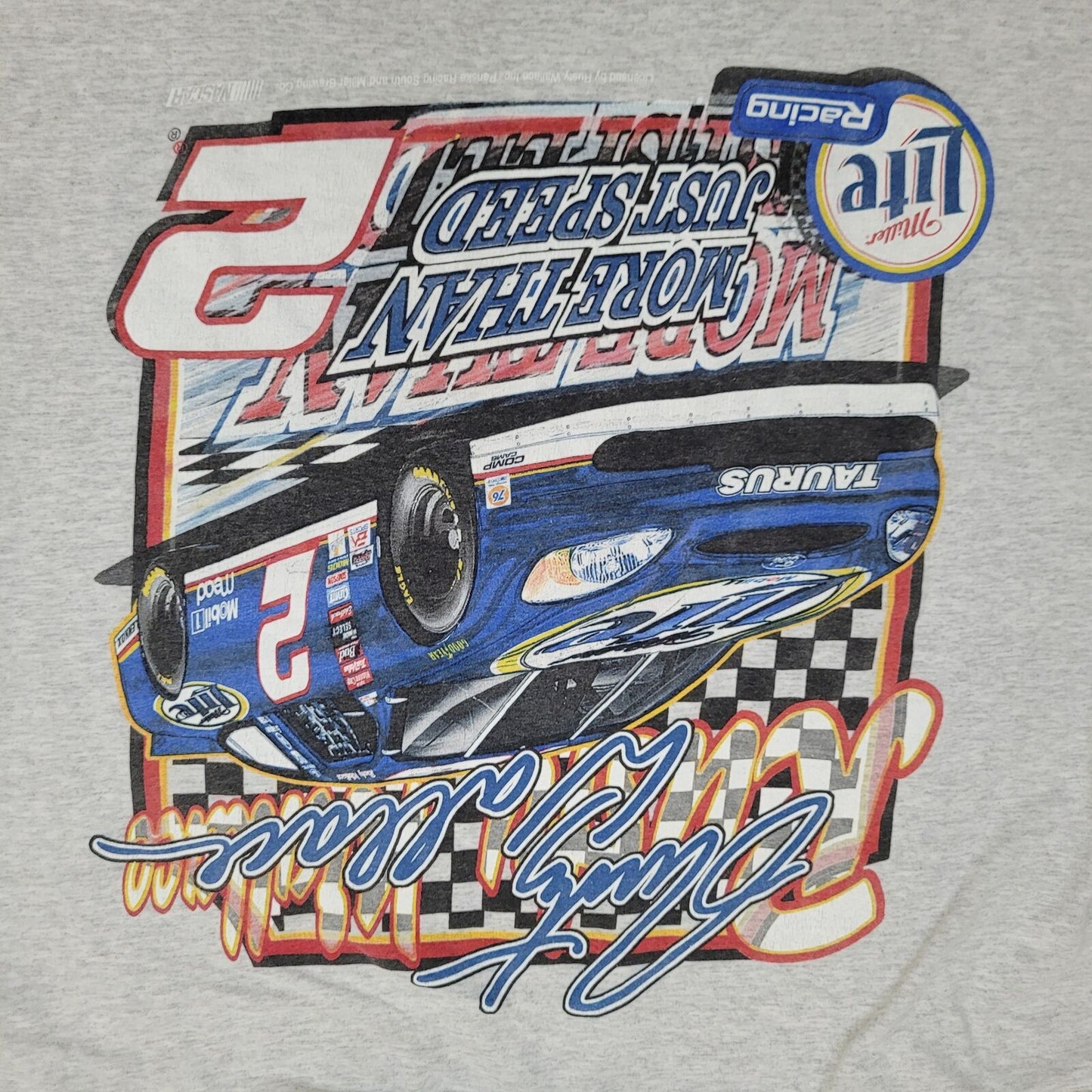 Vintage Rusty-Wallace NASCAR Shirt XL 25x30 Gray