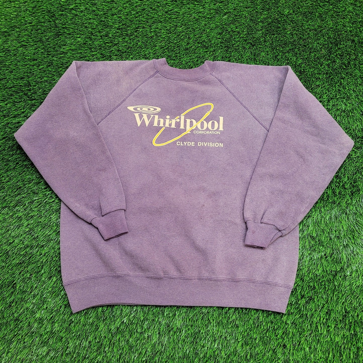 Vintage Whirlpool Sweatshirt Womens XL 23x24 Faded Purple