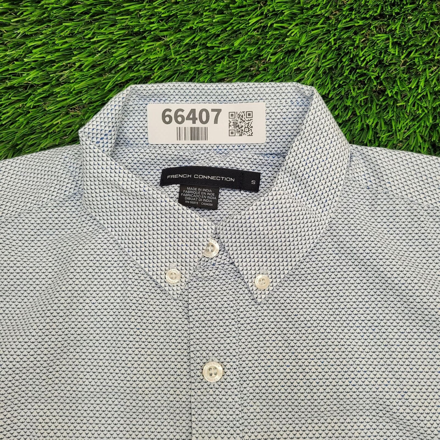 French-Connection Button Shirt Small 20x27 Blue