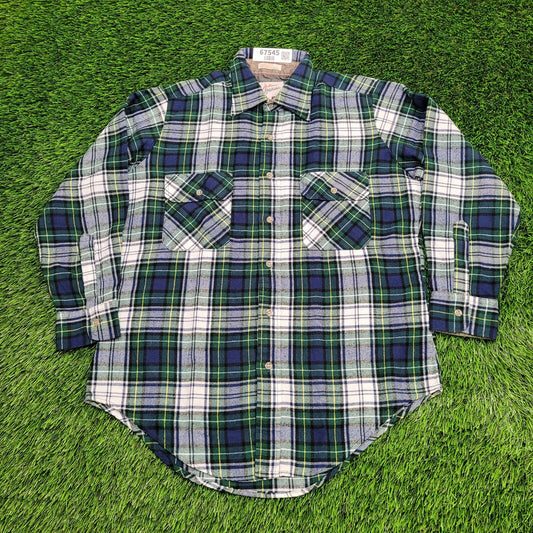 Classic Flannel Shirt Medium 22x29 Green