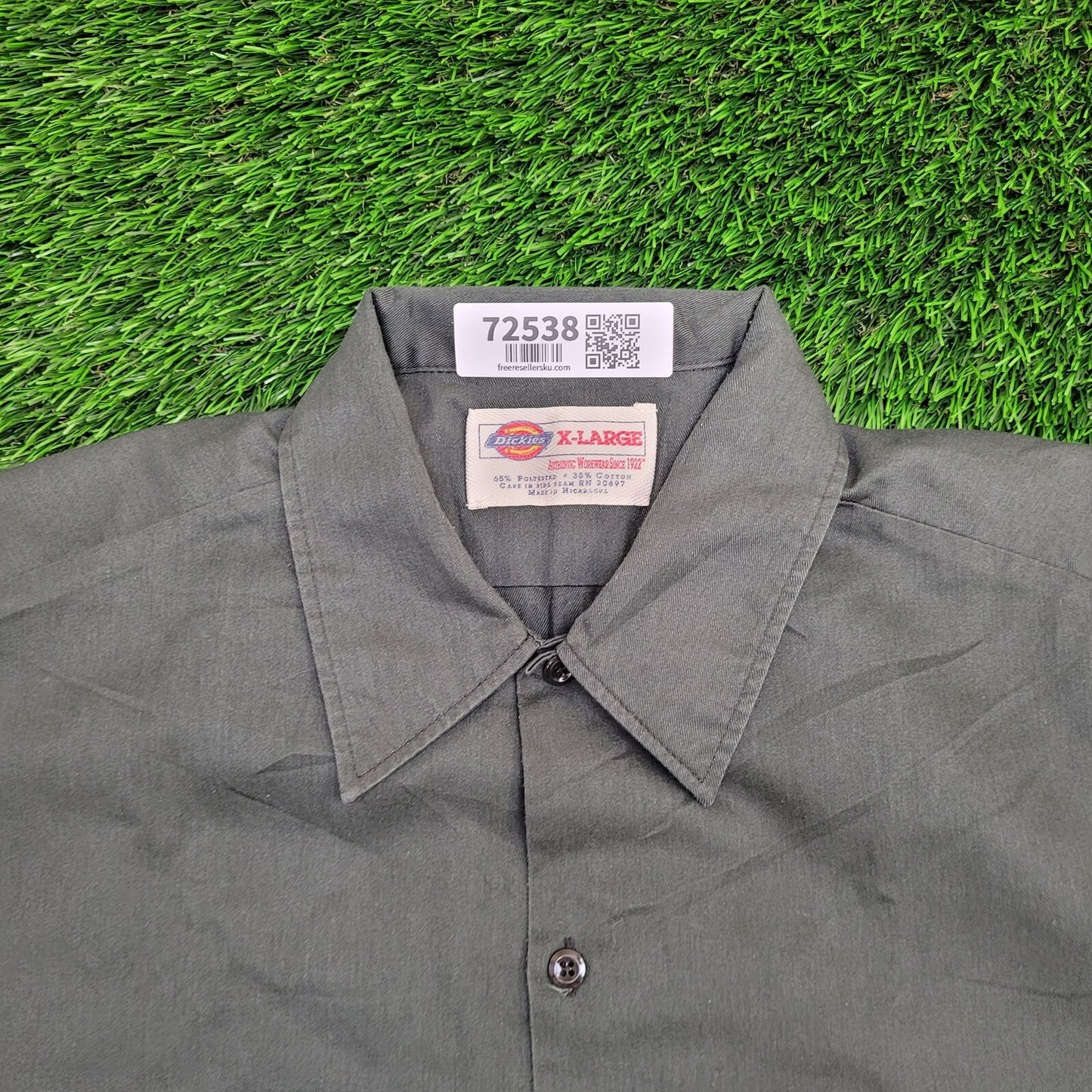 DICKIES Button Shirt XL 26x33 Baggy Green