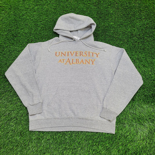 Champion University-at-Albany Hoodie Medium 21x24 Gray