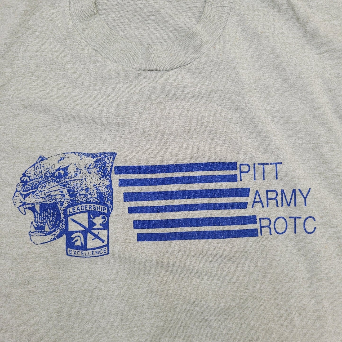 Vintage Pitt Army ROTC Shirt Medium 19x25 Heather-Gray