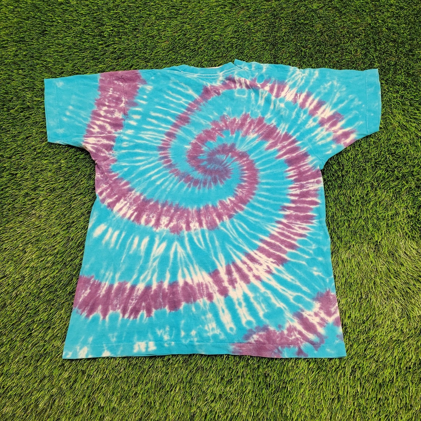 Vintage Spiral Tie-Dye Shirt Womens Large 20x25 Blue Purple