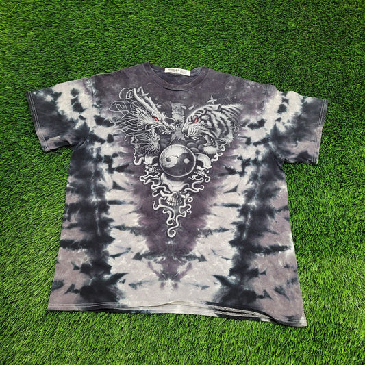 Yin-Yang Tiger Dragon Shirt Large 22x26 Tie-Dye