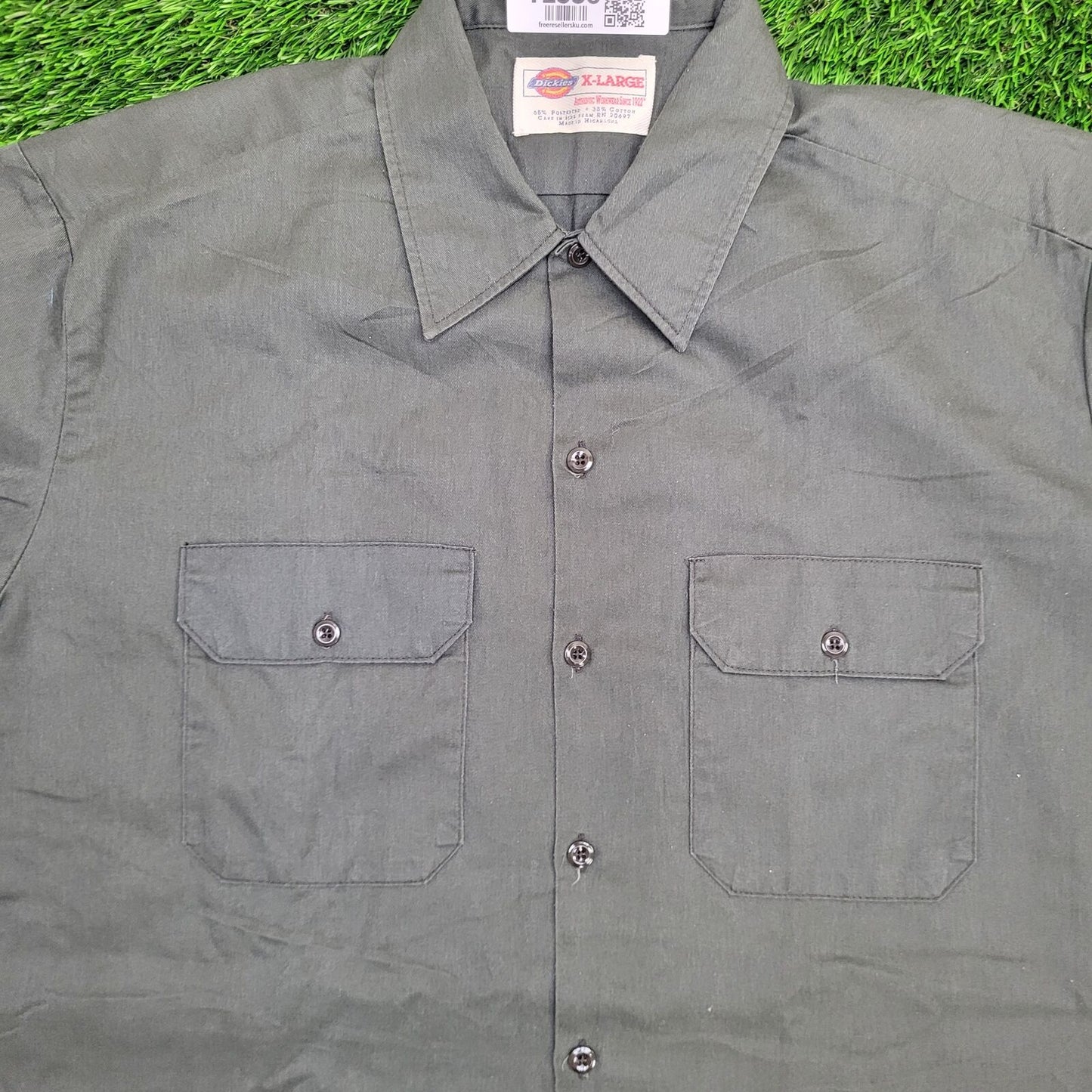 DICKIES Button Shirt XL 26x33 Baggy Green