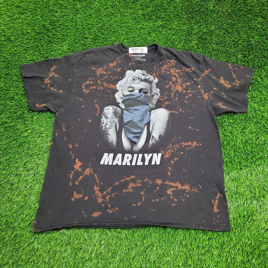 Bleached Splatter Marilyn Monroe Shirt 24x27 Black