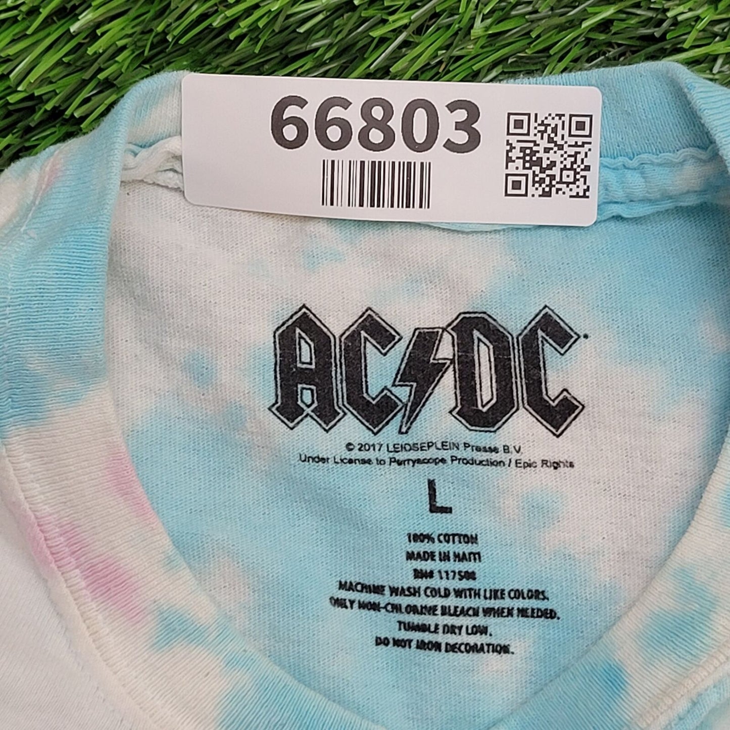 ACDC Shirt Womens Large 24x27 Blue Pink