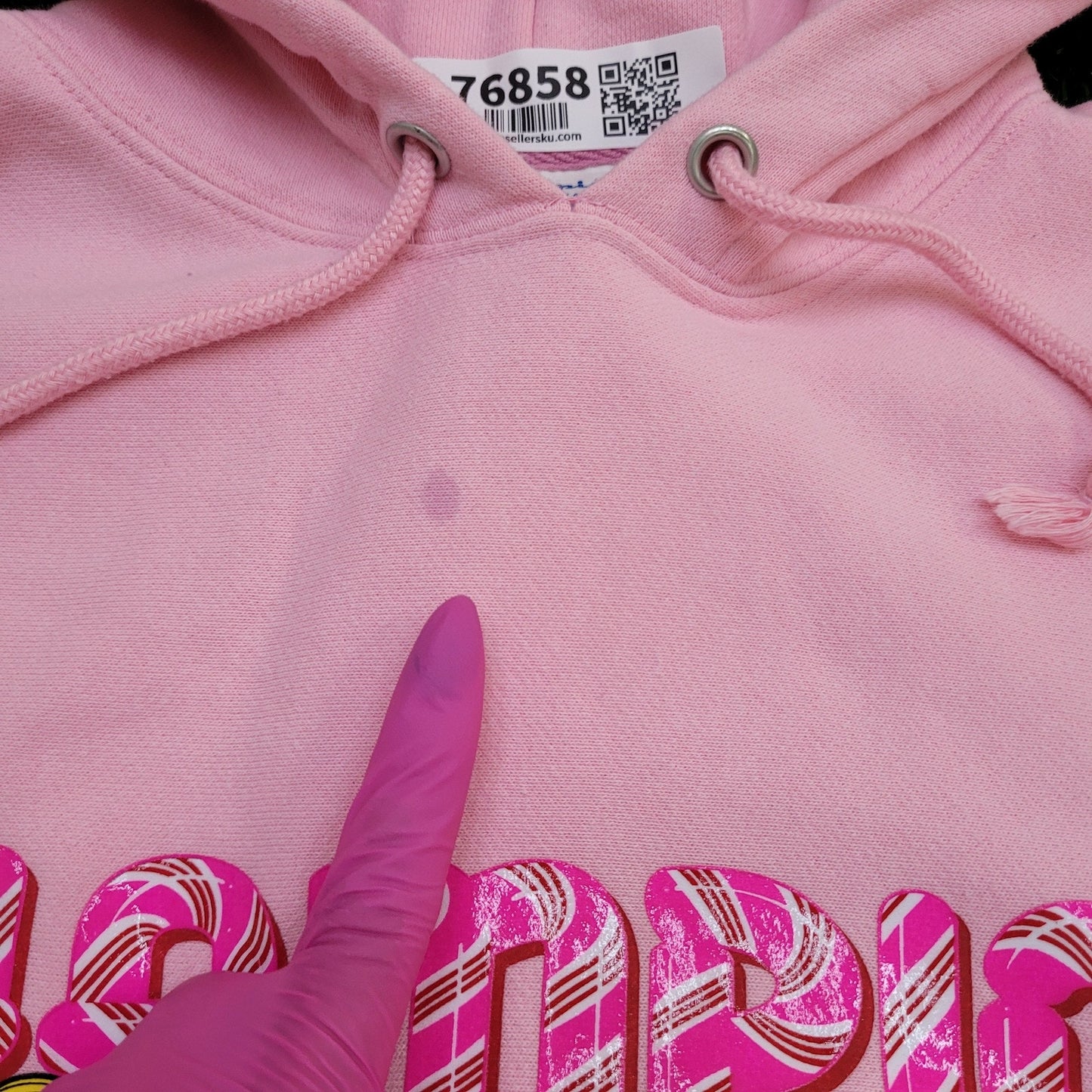 Champion x Candy-Land Hoodie Large 24x25 Pink Reverse-weave