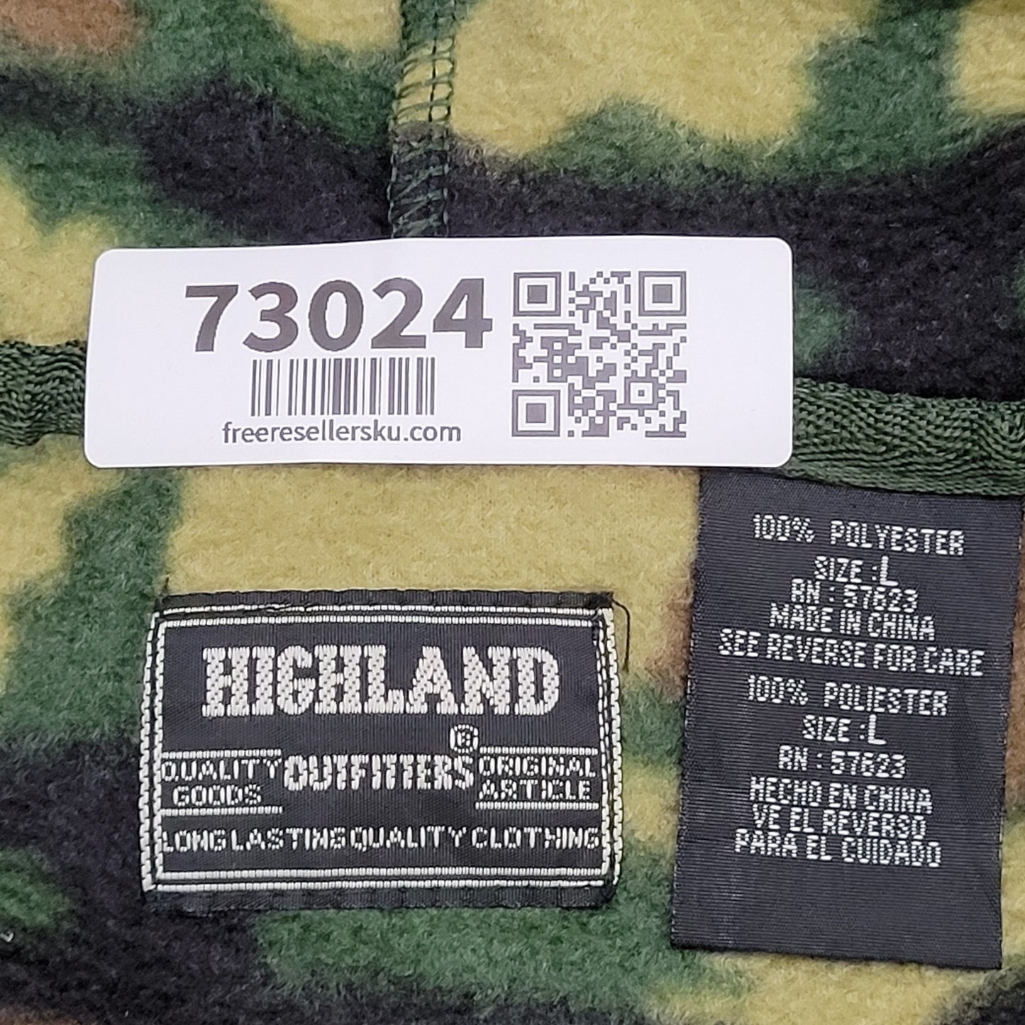 Camo Zip Hoodie Large 24x28 Woodland