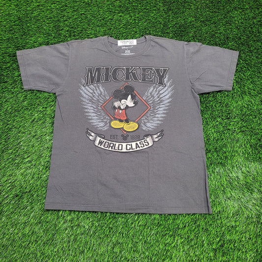 Disney Mickey-Mouse Shirt Large 21x26 Gray