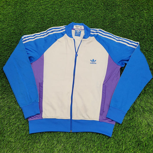 ADIDAS Superstar Track Jacket XL 23x26 Blue White Purple