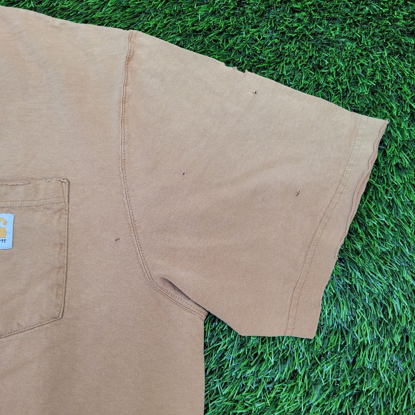 Carhartt Distressed Baggy Pocket Shirt XL 26x29 Faded-Brown