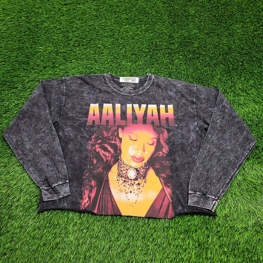 Aaliyah Crop-Top Shirt Womens XL 23x20 Mineral-Wash