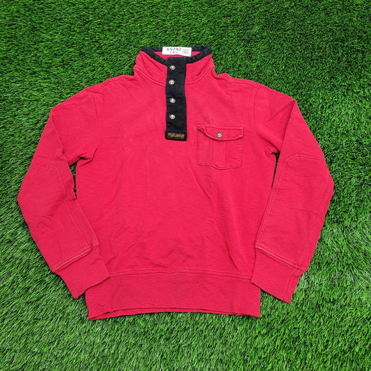 Vintage Ralph-Lauren Placket Sweater Small 18x23 Red