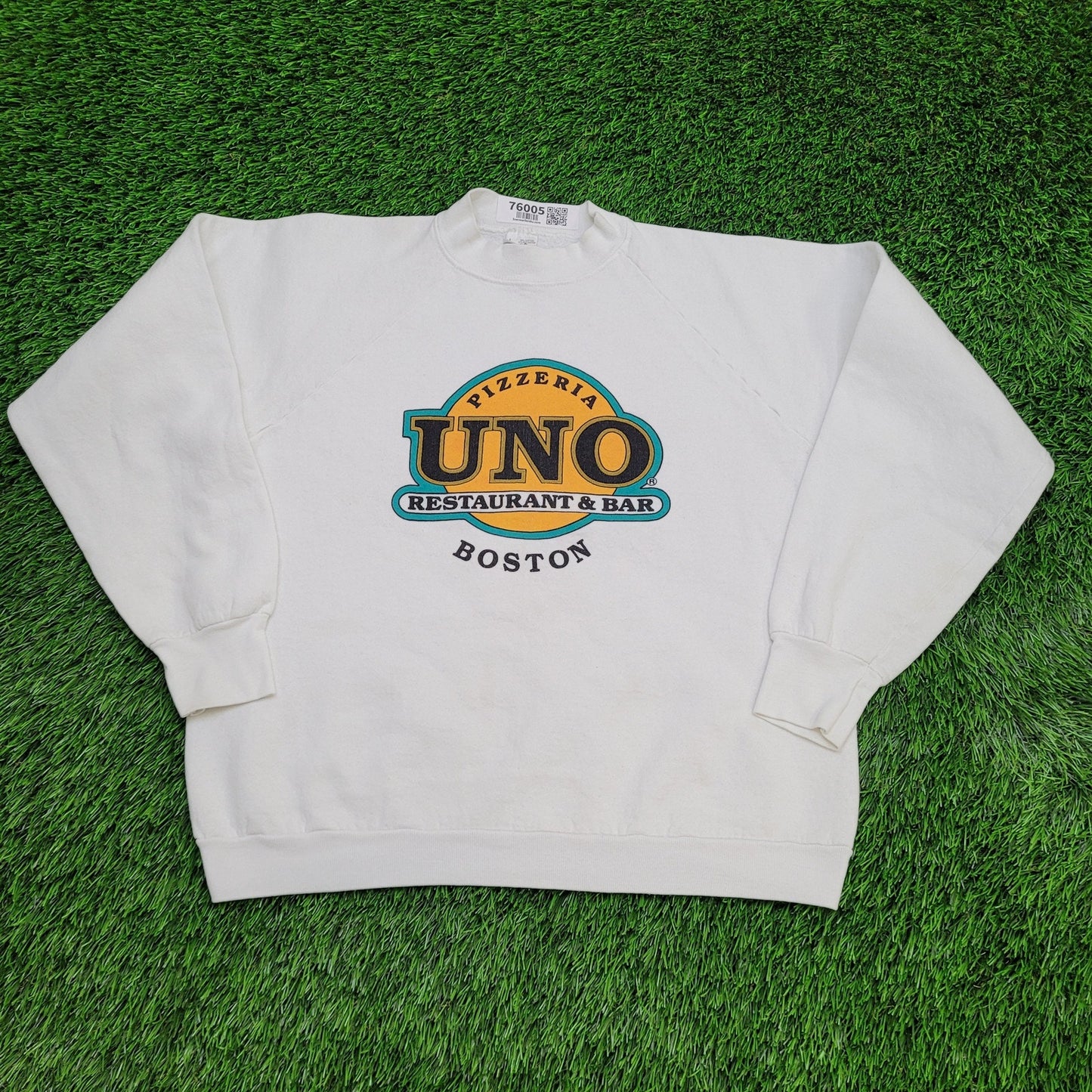 Vintage UNO Pizzeria Bar Sweatshirt Womens Large 21x21 White