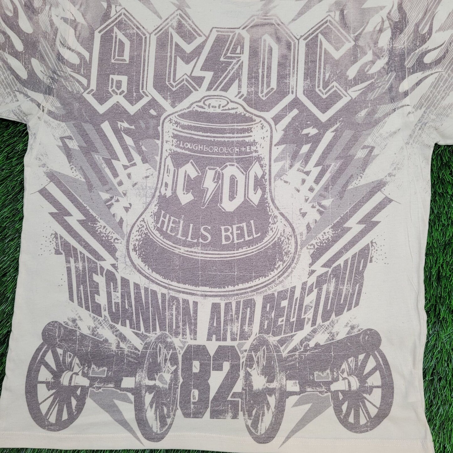 ACDC Hells-Bells Rock Shirt L 21x24 Beige 2007