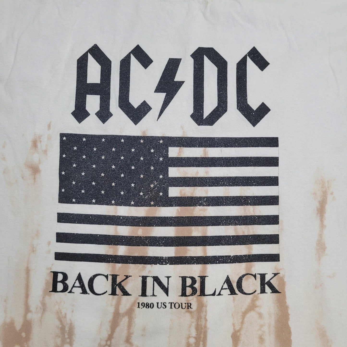 ACDC Band Shirt Womens Large 20x26 Back-In-Black