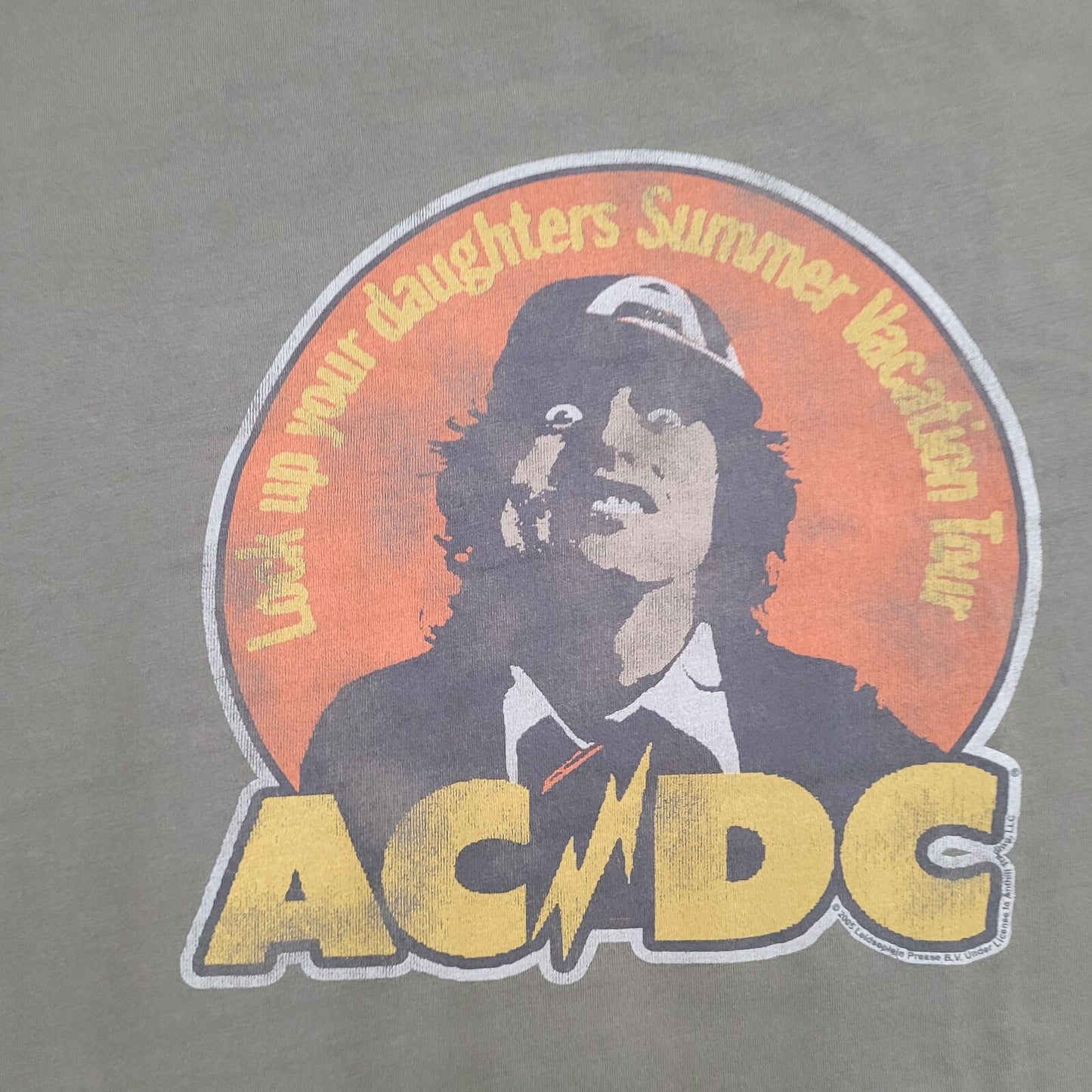 ACDC Rock-Band 2005 Shirt XL 23x25 Faded Green