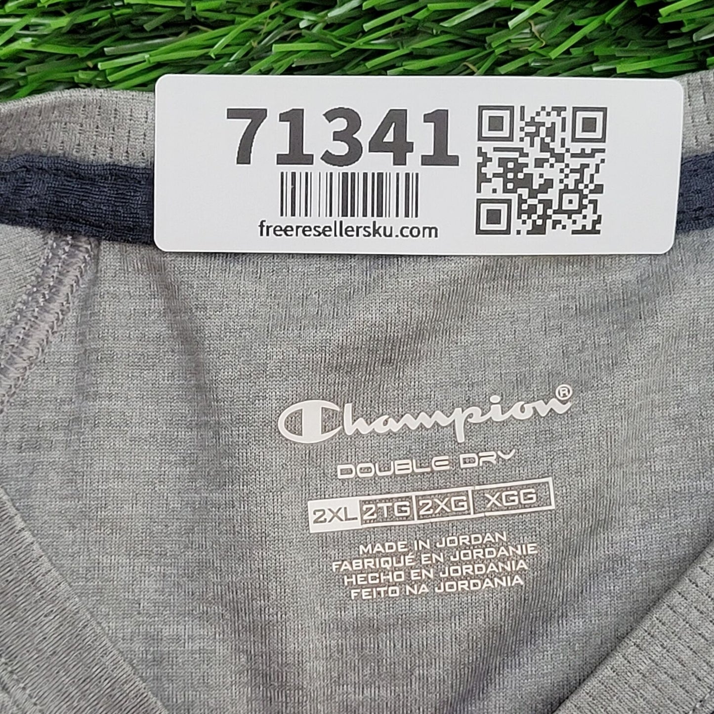 Champion Shirt 2XL 26x27 Gray Script-Spellout