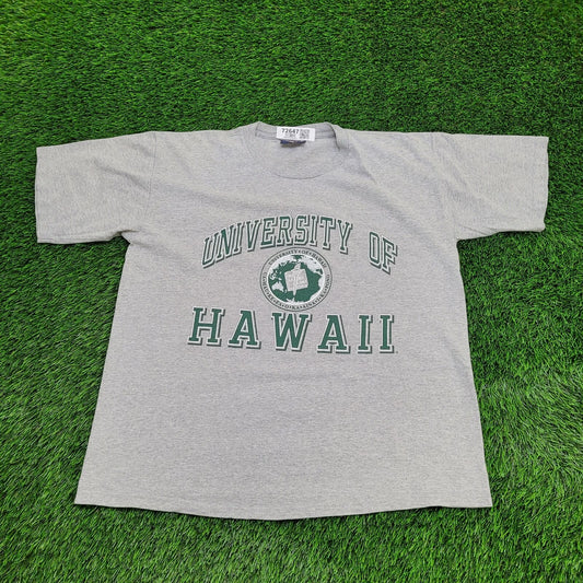 Vintage University-of Hawaii Shirt Large 23x27 Gray USA