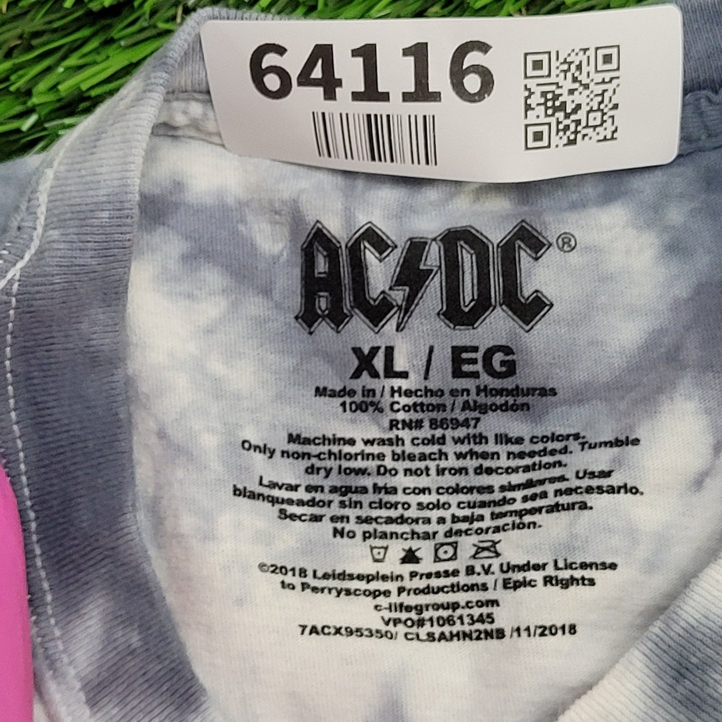 1976 ACDC Band Crop-Top Shirt Womens XL 24x20 High-Voltage