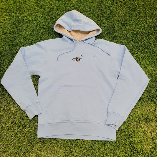 Champion Bee Hoodie Small 19x25 Blue Embroidery