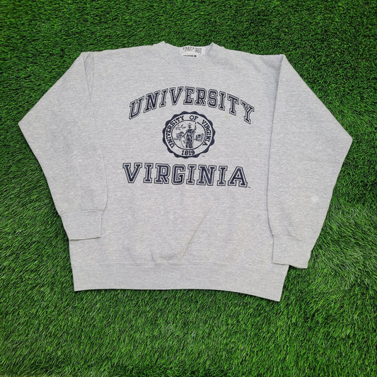 Vintage University-of-Virginia Sweatshirt Womens L 22x25 USA