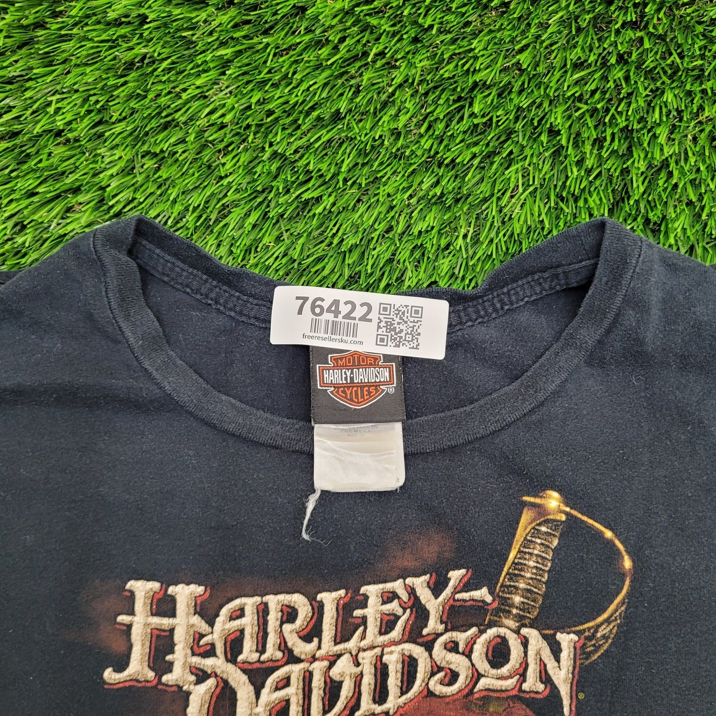 Harley Davidson Shirt Womens Large 21x24 2009 Faded Black